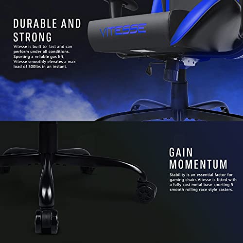 Gaming Chair High Back Ergonomic Racing Desk with Lumbar Support and Headrest, Purple Y569