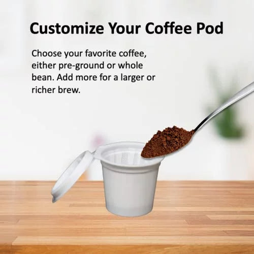 Reusable Single Serve Coffee Pods, 1296 Count, White, Recyclable, Airtight V4430
