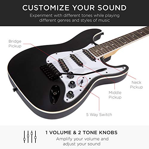 Beginner Electric Guitar Starter Kit with Case, Amp, and Accessories G63095