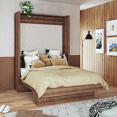 Full Murphy Wall Bed in White with Shelf O67975
