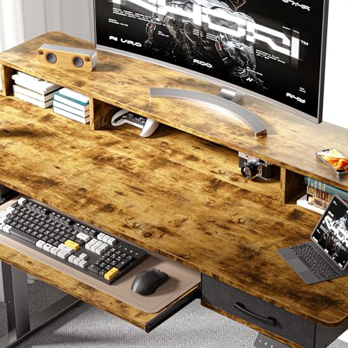 Electric Standing Desk with 2 Drawers, Height Adjustable for Home Office B137