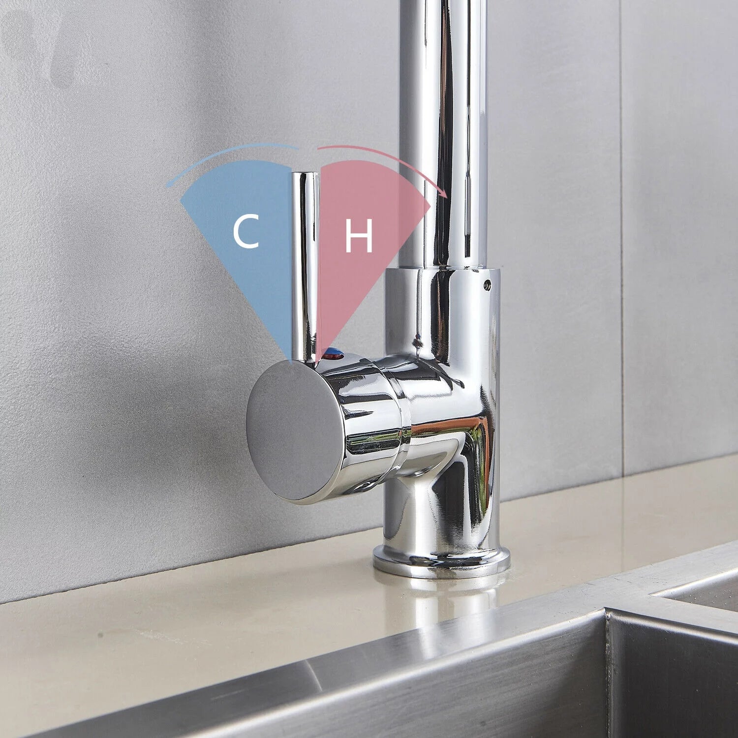 Commercial Kitchen Faucet with Pull Down Sprayer, Brushed Nickel B920068
