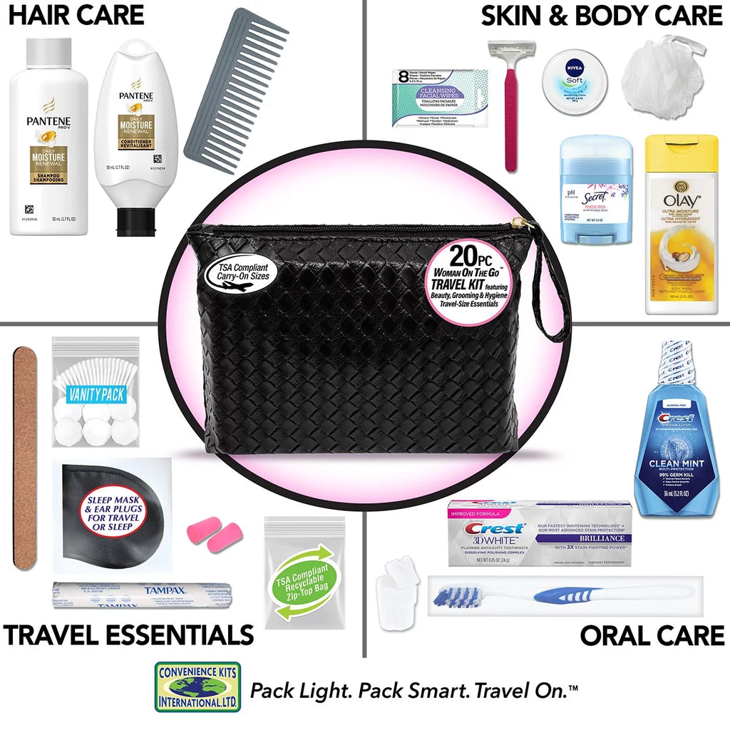 20-Piece Travel Essentials Kit with Cosmetic Bag S139197