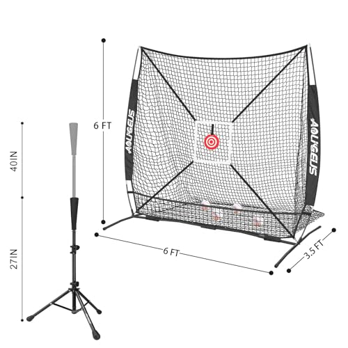 Baseball Softball Practice Net with Batting Tee and Strike Zone Target D632881