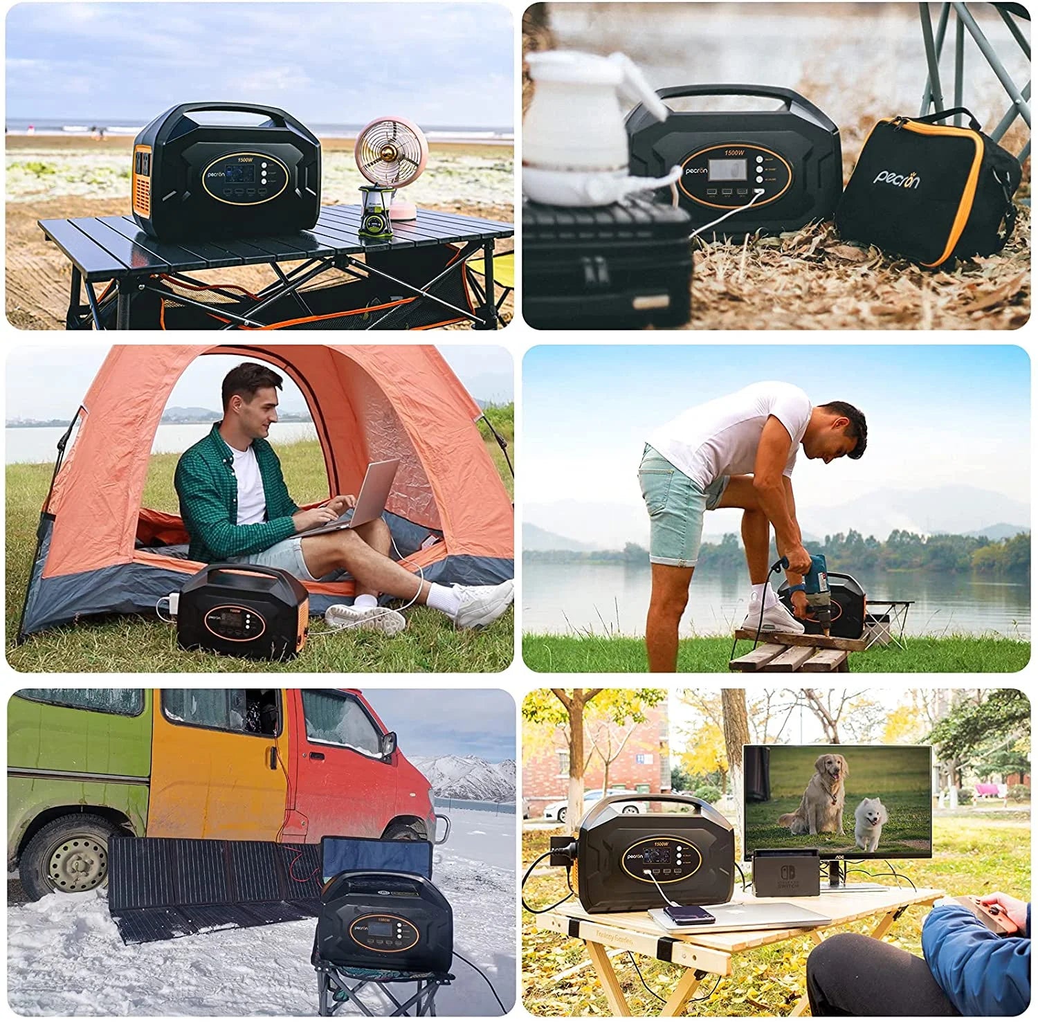Portable Power Station 1461Wh 1500W Solar Generator for Home Emergency Outdoor Camping S33297