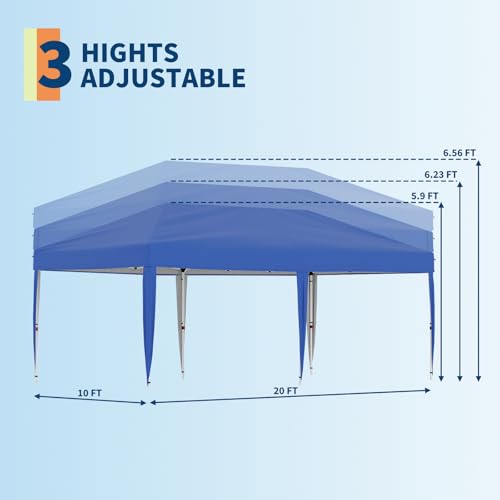 Pop Up Canopy Tent with Roller Bag and Adjustable Height O962