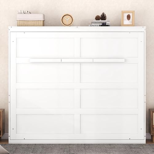 Modern Farmhouse Solid Wood Murphy Cabinet Bed Queen K425