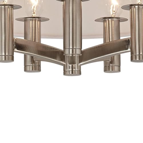 Modern Semi-Flush Mount Ceiling Light with Fabric Drum Shade M852