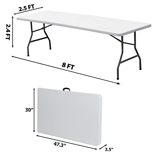 Portable 4 Foot Plastic Folding Table, Indoor Outdoor Heavy Duty, White R80992