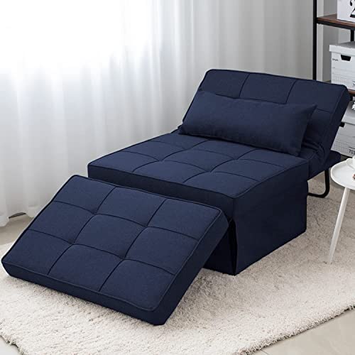 Sofa Bed Folding Ottoman Couch with Adjustable Backrest, Dark Grey C9023