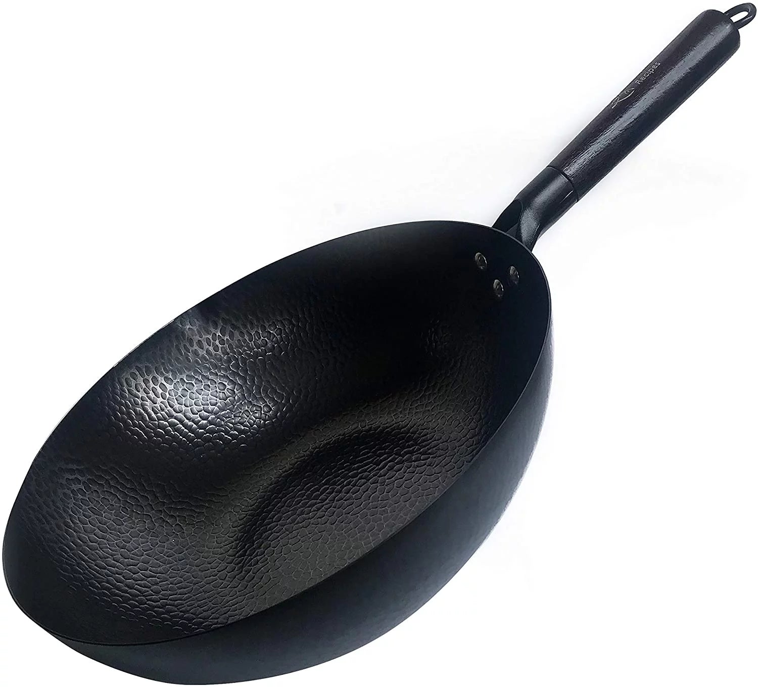 Carbon Steel Wok for Electric, Induction and Gas Stoves D189