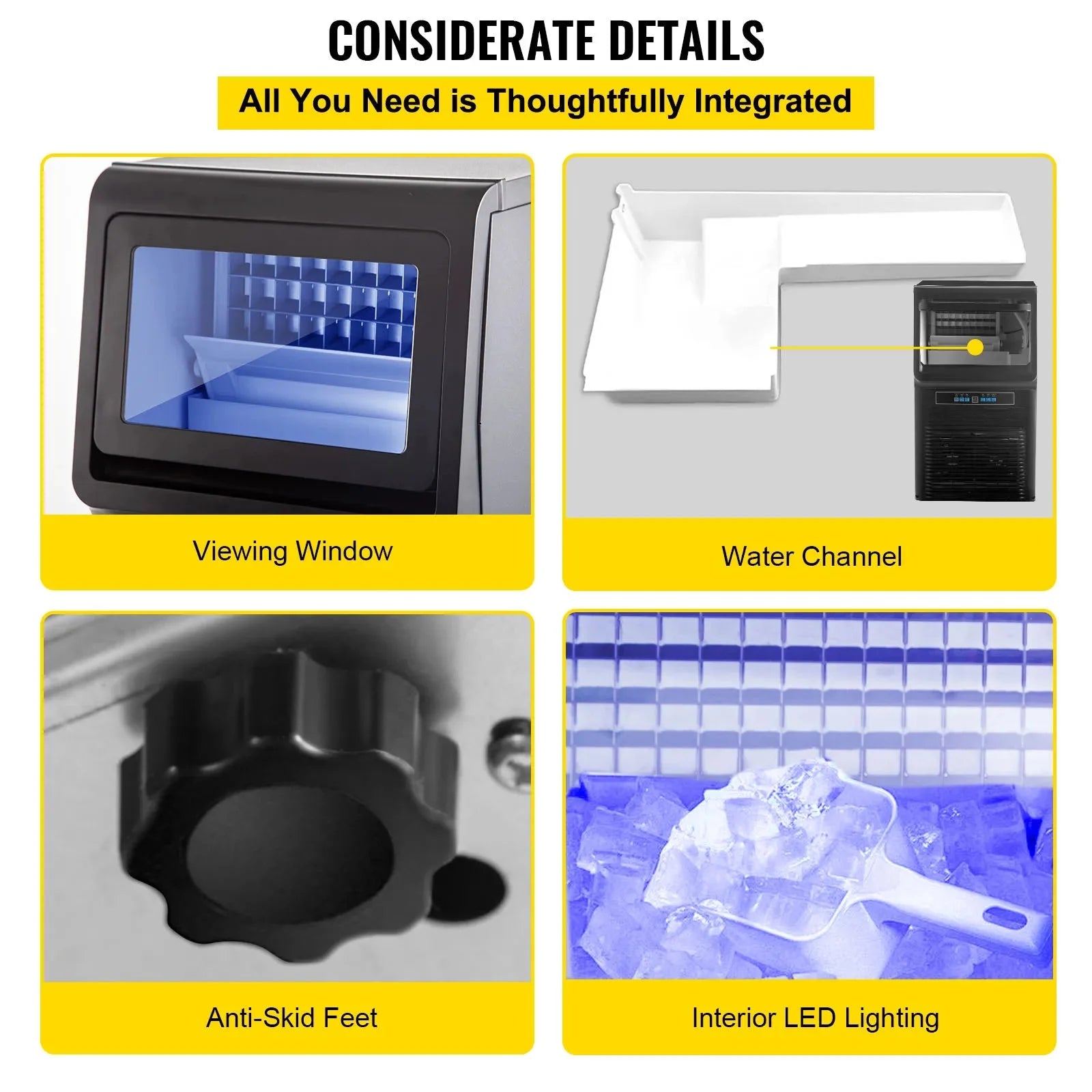 Commercial Ice Maker 30KG/24H Countertop Automatic Cube Ice Machine V64744