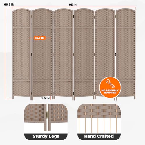4 Panel Room Divider Screen 5.6 Ft Tall Folding Privacy Partition N658