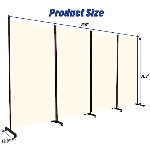 Room Divider 6ft 3 Panel Portable Fabric Partition Screen H7762