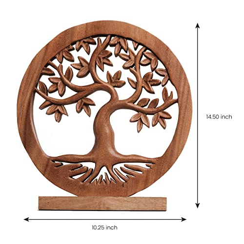 Handcrafted Solid Wood Tree of Life Sculpture for Home Decor J691686