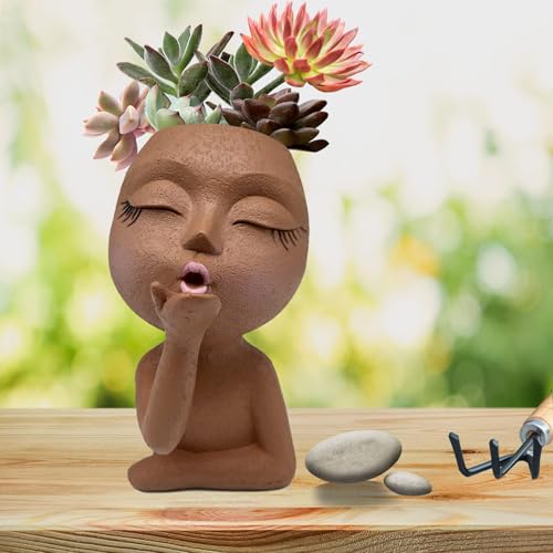 Face Planter Pot for Plants Succulent Cactus Indoor Outdoor X2192