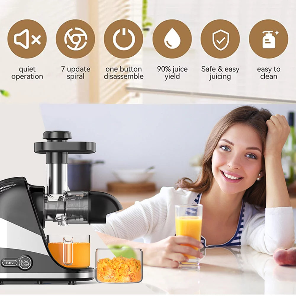 Cold Press Juicer for Fruits and Vegetables with Quiet Motor F4206