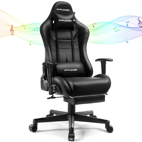 Gaming Chair with Speakers, Footrest, High Back Ergonomic Recliner H4666