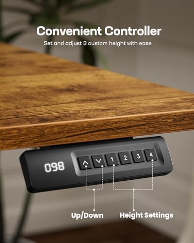 Electric Standing Desk with Drawers, Height Adjustable, Black G366