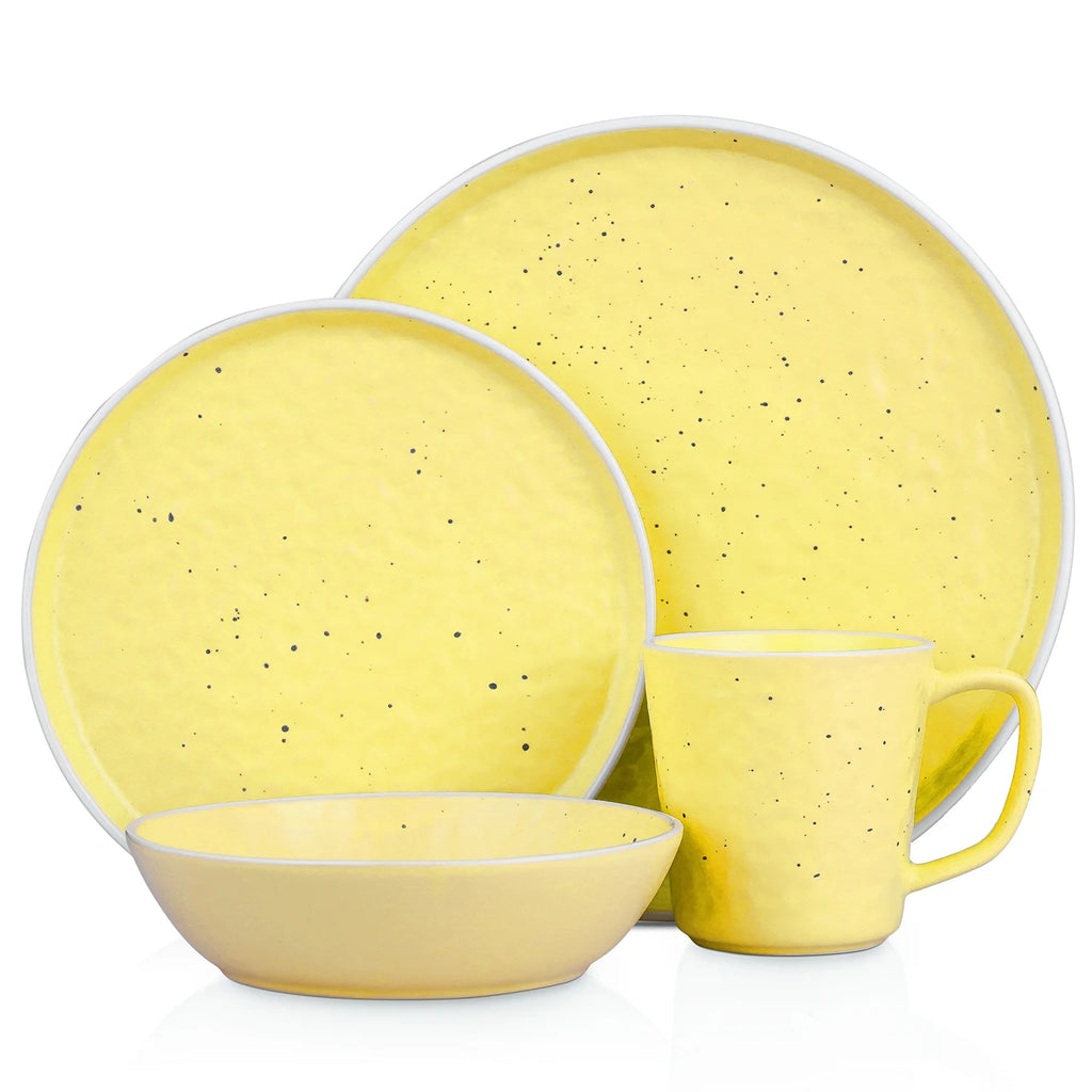 16-Piece Stoneware Dinnerware Set for 4, Multicolor P617