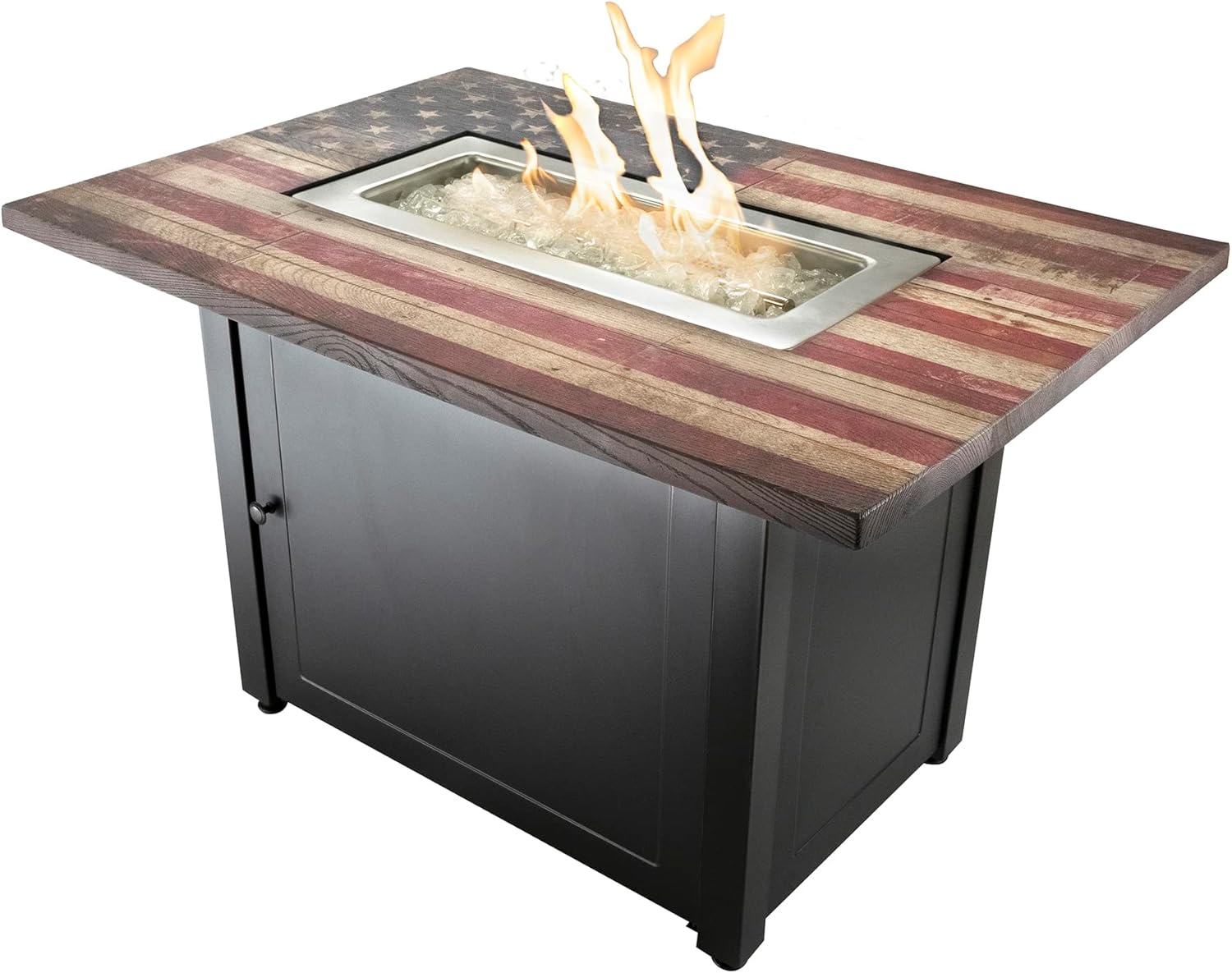 Patio Gas Fire Pit with White Fire Glass and Cover T424