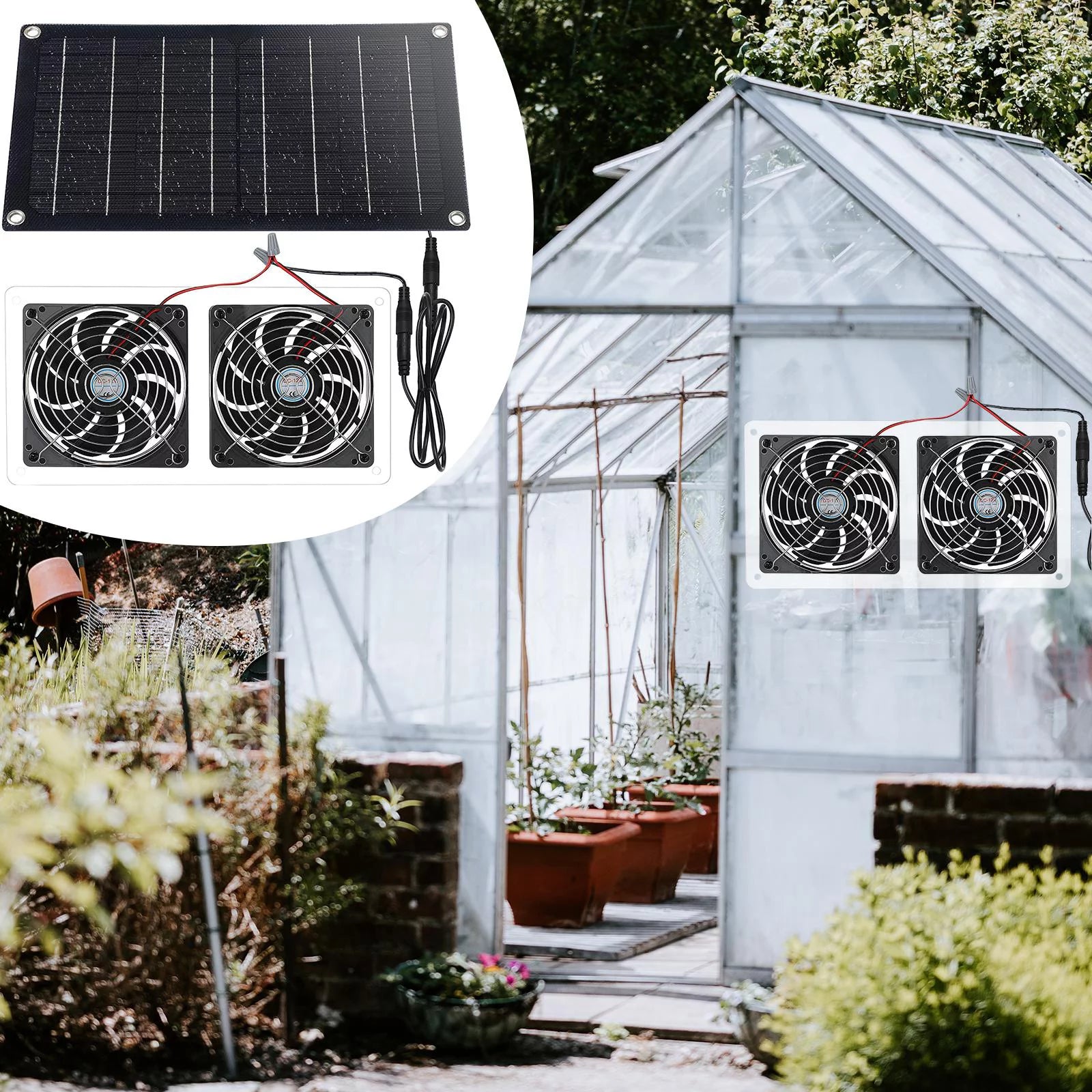Solar Exhaust Fan for Chicken Coops Greenhouse Shed Roofs Q25615