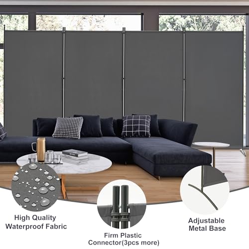 3 Panel Room Divider Folding Partition Privacy Screen, Freestanding Fabric Panel, 102" W x 71" H, Black V153