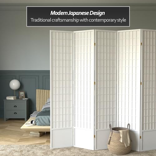 7 ft. Tall Window Pane Shoji Screen Room Divider, 3 Panels T5246