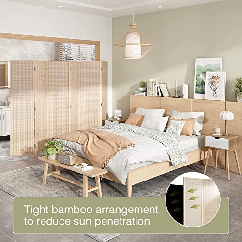 Bamboo Room Divider 6 Panel Folding Privacy Screen for Home L99111
