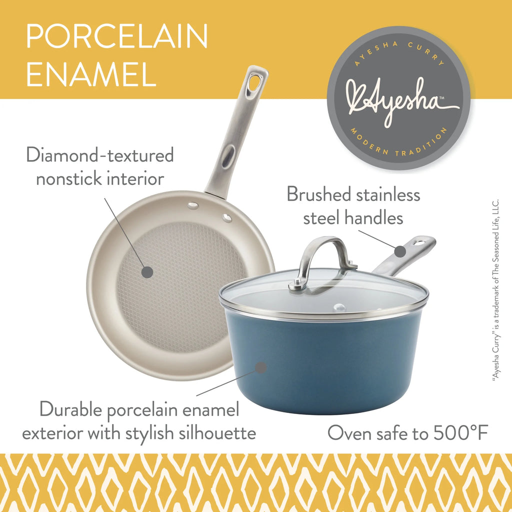 Porcelain Enamel Nonstick Covered Saucepan, 3 Quart R223192
