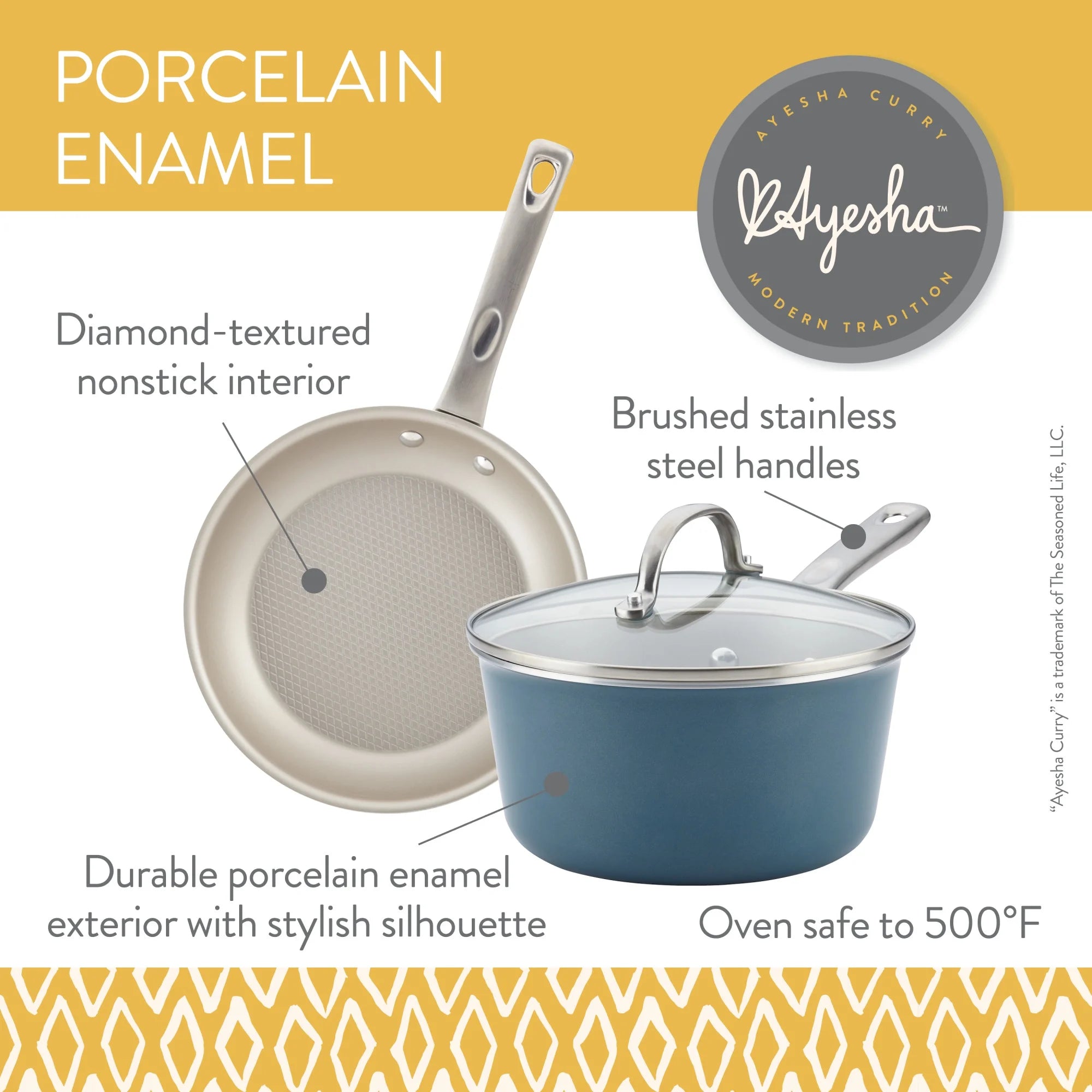 Porcelain Enamel Nonstick Covered Saucepan, 3 Quart R223192