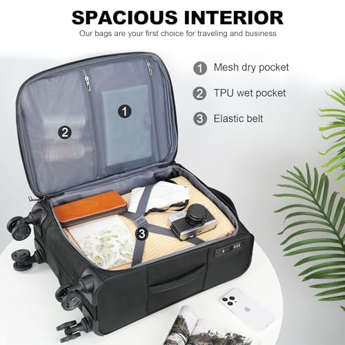 Softside Expandable Carry On Luggage with Spinner Wheels and TSA Lock, 20-Inch R869