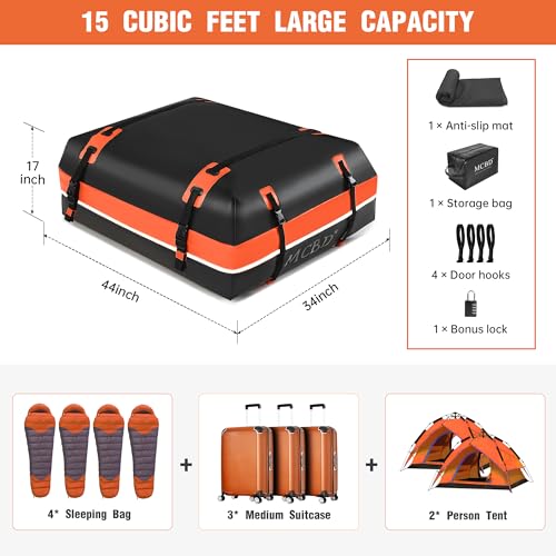 Soft-Shell Waterproof Rooftop Cargo Carrier for SUV, 21 Cubic Feet S158395