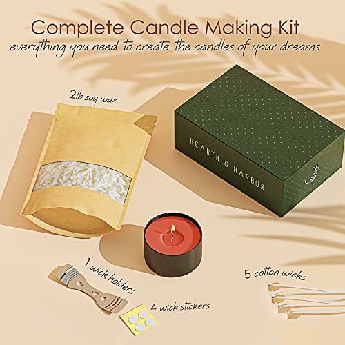 Soy Candle Wax for Candle Making, 30 lb Bag with Cotton Wicks and Wick Stickers X818028