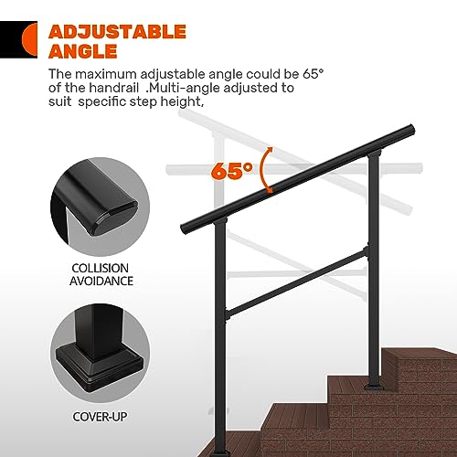 Outdoor Stair Railing for 2-3 Steps with Installation Kit C209