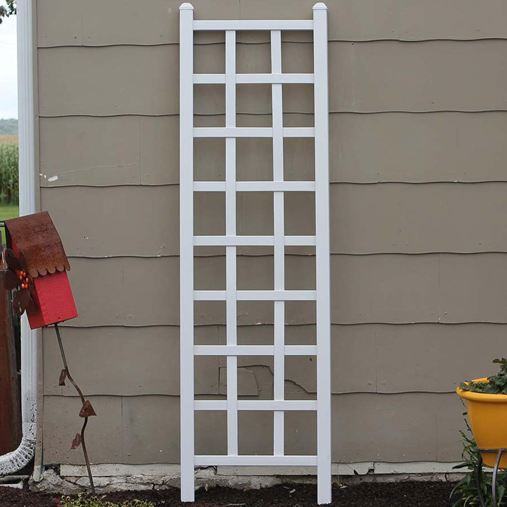 PVC Vinyl Outdoor Garden Patio Trellis with Ground Anchors K82353