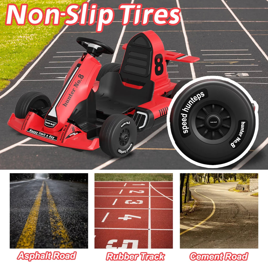 Electric Ride On Go Kart for Kids Adults, 12V Remote Control Q4063