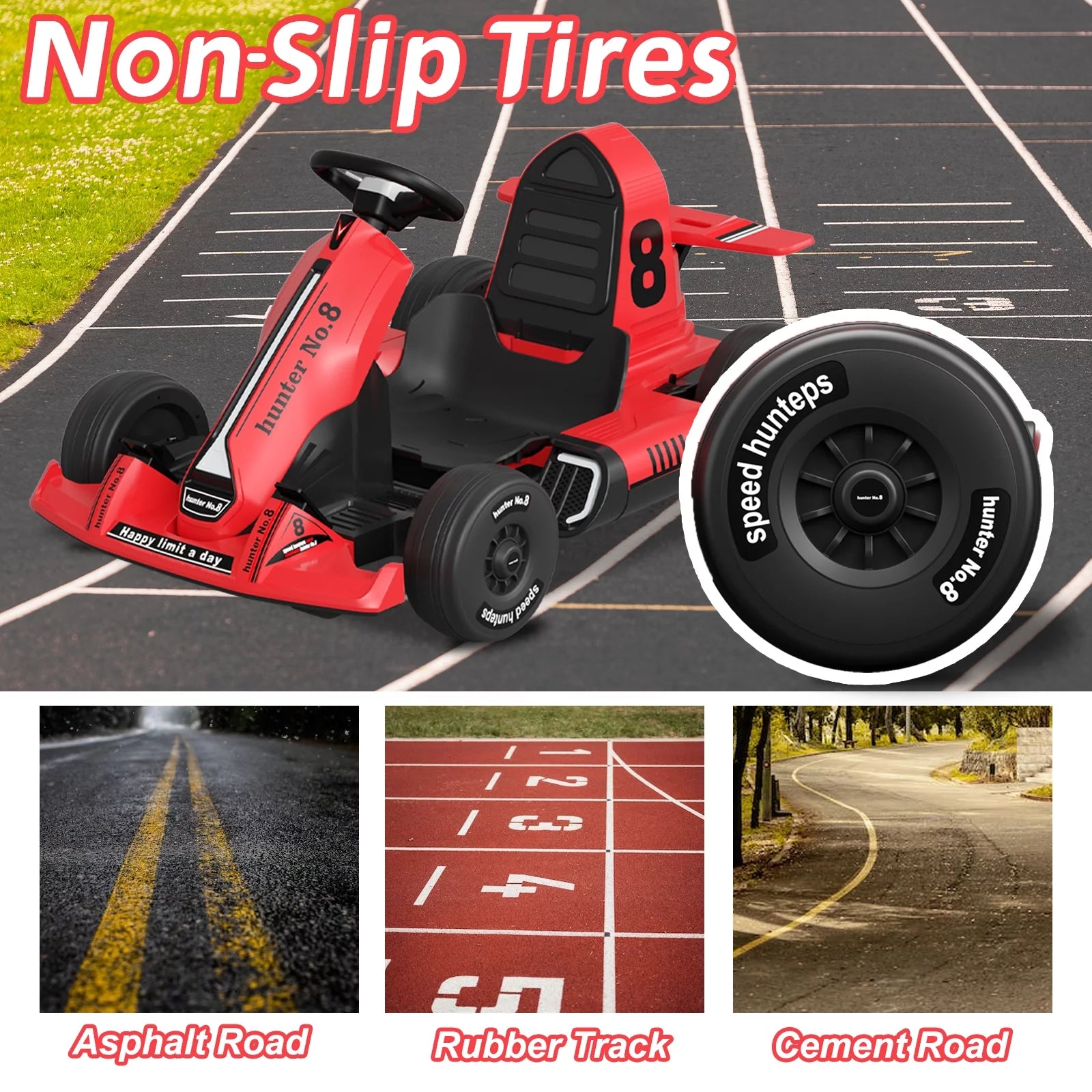 Electric Ride On Go Kart for Kids Adults, 12V Remote Control Q4063
