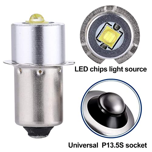 LED Flashlight Bulb DC4-24V, 3W Replacement for 3-16 C&D Cells (1 Pack) E702