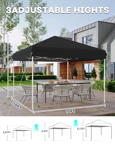 Pop Up Canopy Tent with Roller Bag and Adjustable Height O962