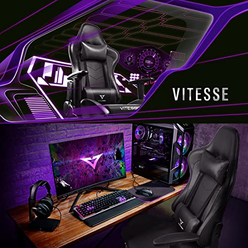 Gaming Chair High Back Ergonomic Racing Desk with Lumbar Support and Headrest, Purple Y569