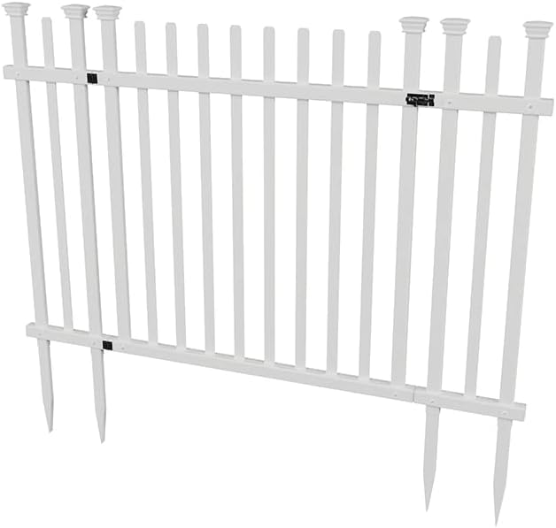 Vinyl Picket Fence Kit with Metal Base, White N8570