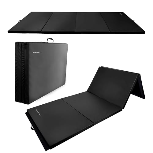Folding Exercise Gymnastics Mat, 4x8x2 Inch, High-Density Anti-Tear, Portable with Carrying Handles J951