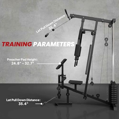 Home Gym System with 99Lbs Weight Stack for Full Body Workout U48999