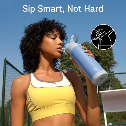 Insulated Stainless Steel Water Bottle with Straw, 24 oz X205853