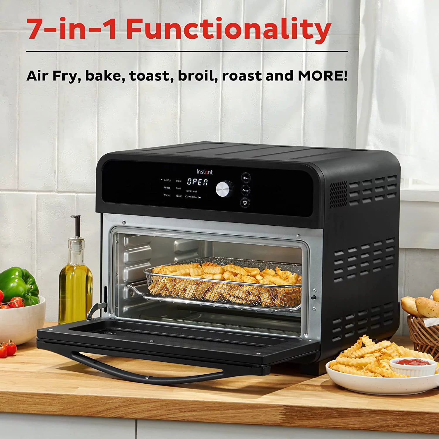 Air Fryer Oven 6 Quart 6-in-1 Non-stick Dishwasher-Safe Basket W596