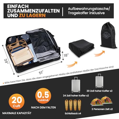 Car Roof Bag Cargo Carrier 20 Cubic, Waterproof with Strap and Anti-Slip Mat Q382