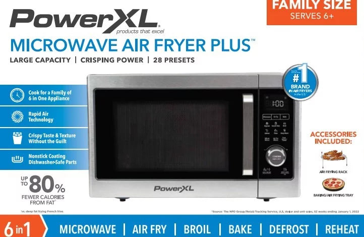 Microwave Air Fryer Plus, Stainless Steel, 1 cu. ft. S50144