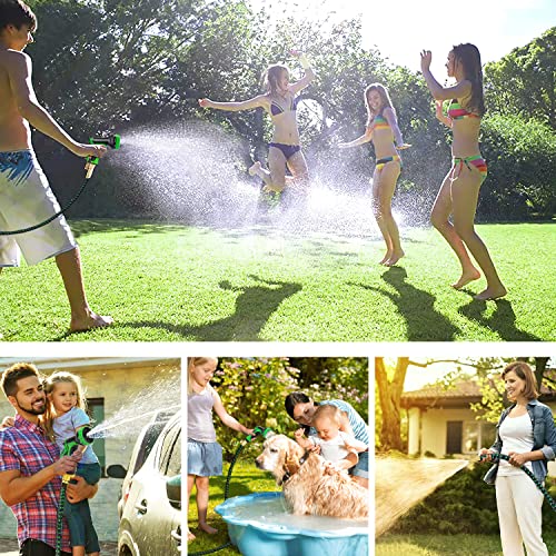 Expandable Garden Hose with Brass Fittings and Spray Nozzle T8330