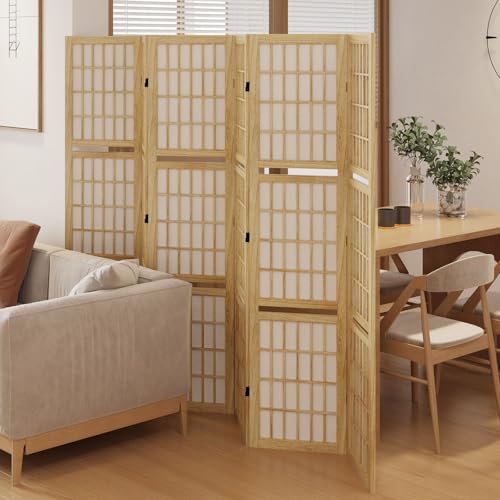Japanese Shoji Folding Room Divider, 4 Panels, Black T762554